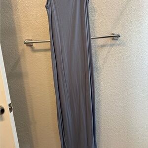 Sleek Sleeveless Maxi Dress in Slate Gray-Blue
